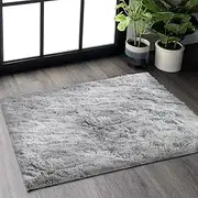 Rugs Living Room Fluffy Area Rug for Bedroom Shaggy Carpet Anti Slip Rugs Soft Modern Plush Carpets Suitable for Home Decor (Grey White, 60 * 110cm)