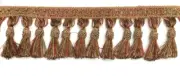 3.5" Tassel Fringe Trim for Drapery /Red w Gold mixed