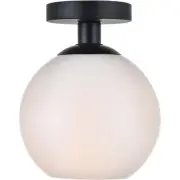 Decovio 12697-BI1 Huntington 1 Light 8 inch Black Flush Mount Ceiling Light