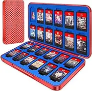 Switch Game Holder Case with 24 Cartridge Slots and 24 Micro SD Card Storage, Slim Portable Game Organizer Traveler Gift Accessories with Magnetic Closure, Protective Hard Shell and Soft Lining