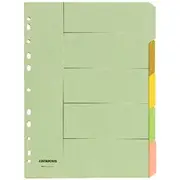 J.Burrows A4 5 Tab Dividers Pastel