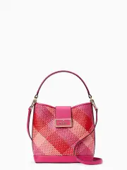 Reegan Woven Straw Bucket Bag