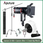 Aputure LS 60d LED Video Light 60W 5600k Daylight +Lantern 90cm +C Stand Wheels