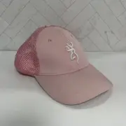 Browning Womens Trucker Cap Hat Breeze Meshback Solid Pink Adjustable Strap NWT