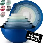 Mixing Bowls with Lids Set, Plastic Mixing Bowls with Airtight Lids, Nesting Mix
