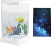 Betta Fish Tank,Betta Fish Tanks With Lighting And Filter For Desk | Home Decor Tabletop Landscape Accessories For Living Room Study Room Office
