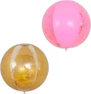 MUSISALY 1Set Inflatable Sequin Beach Balls for Glittering Transparent Pool Party Fun Outdoor Activity Material for Summer Play