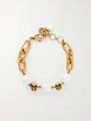 [MCQUEEN] MCQUEEN - Gold-tone, Swarovski Pearl And Crystal Bracelet - One size One size Gold