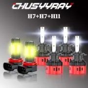 For Smart Fortwo 2008-2015 LED Headlight Hi/Lo + Fog Light Bulbs Combo Kit (for: Smart)