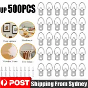 10-500Pcs D Ring Painting Picture Wall Frame Hanger Hanging Hooks Screws Photo
