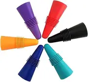 6PCS Wine Stoppers, Silicone Reusable Sparkling Wine Bottle Stopper and Beverage Bottle Stopper with Grip Top for Keep The Wine Fresh