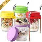 4-Pack 16oz Glass Overnight Oats Jars, with Lids & Spoons, Meal Prep