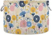 Yoogain Colorful Dandelion Flower Modern Scandinavian Style storage basket and waterproof toy storage bins with sturdy handle Hamper essentials shelving for kid towel shelves