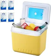 Mendoule Cooler Bucket, Ice Cooler Box for Camping, Leak Proof Portable Storage Container Freezer, Drink Holder Camping Tools for Travel Hiking BBQ (4 Ice Pack)
