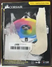 iCUE QL120 RGB 120mm PWM White Fan — Triple Fan Kit with Lighting Node CORE