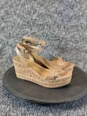 Jack Rogers Keri Wedge Cork Heel Platform Sandal Size 8.5 Buff