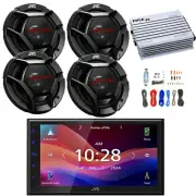 JVC 1-DIN Bluetooth USB Receiver, 4x 6.5" 300W Max Speakers, 4 Channel Amplifier