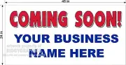 COMING SOON BUSINESS BANNER CUSTOM TEXT 2' X 4' NEW!