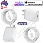 2X 20W USB Type-C Wall Adapter Fast Charge PD Power For iPhone 14 13 12 Pro iPad