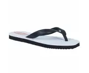 2 x Mens Original Double Plug Thongs Sandals Shoes Black White Flip Flops Synthetic - Black