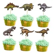 36Pcs Dinosaur Cupcake Toppers Roar Dinosaur Cupcake Picks Dino Cake