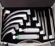 NEW FIBER OPTIC Laryngoscope Set Mac & Miller 12 blades with 2 HANDLES