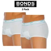 Mens Bonds Support Brief Trunk 2 Pack Seamfree Sport Cotton Pouch Cricket M81L