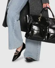 [Belle & Bloom] Begin Again Buckled Flat - Black Patent