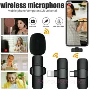 Lavalier Microphone Wireless Clear Audio Video Recording Mini Mic Android iPhone