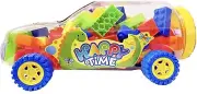 NEW 120 PCS EDUCATIONAL BUILDING BLOCKS GAME PLASTIC BRICKS IN TRANSPARENT CAR