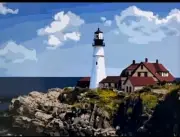 Paint By Numbers LIGHTHOUSE Cape Cod Art Kit 12 Hour Project By Pink Picasso