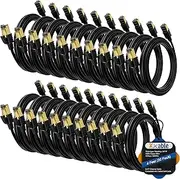 Cat 7 Ethernet Cable 4 Feet (20 Pack), Multi Pack High Speed Internet Cord, CAT7 RJ45 LAN Network Cable, Triple Shielding SFTP 10Gbps 600Mhz Patch Cable, Compatible with CAT6A CAT6 CAT5E CAT5 Cable