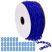 Plastic Chain,120 FEET Safety Barrier Chain for Crowd Control, 1/4inch(6mm) Blue
