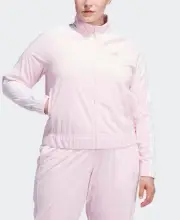 Adidas Womens Plus Size Y2K Glam Velour Track Jacket Jacket Clear Pink XXXL