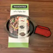 Tramontina Cast Iron Fajita Set 2-pack With Hardwood Trivets And Handle Mitts
