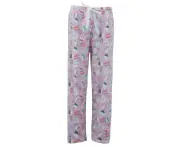 Women's Plush Fleece Pyjama Lounge Pants - L. Pink/Coffee & Desserts