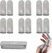 Cosmeria Finger Sleeves 6 Pairs Ultra-thin Silver Fibre Fingertip Sleeves, Breathable, Sweat-resistant, Precise 0.25mm for Touchscreen Sensitivity, Non-slip