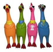 4 pcs Fun Pet Dogs Shrilling Rubber Chicken Chew Sound Squeeze Screaming Durable