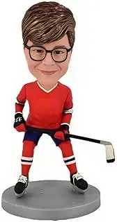 Personalized Hockey Player Bobblehead, Custom Sports Figurine, Handmade Polymer Clay Sculpture Office Decoration Based on Your Photo