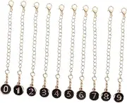 [TOPPERFUN] 10pcs Lobster Clasp Pendant 0-9 Charms Hanging Cup Chain Jewelry Making Charms Wine Glass Tags Lobster Clasp Chsin Bracelet Charm Jewlery To Rotate White Handle Accessories Metal
