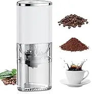 AnnuoYi Electric Coffee Grinder， Adjustable Stainless Steel Rechargeable Coffee Bean Grinder Machine, Portable Large Capacity Coffee Bean Grinder With Multiple Grinding Settings And 3-Minute Timer .(White)