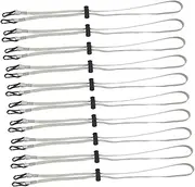 Strap Lanyard 10pcs Holder Spring Lock Comfortable and Easy to Use Silver Grey