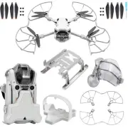 Mini 4 Pro Accessories Bundle: with Propellers Blades Guard Landing Gear Gimb...