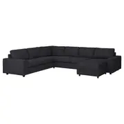 VIMLE crnr sofa-bed, 5-seat w chaise lng, with wide armrests/Hillared anthracite