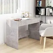 Engineered Wood Desk Concrete Grey, 101x50x76.5cm, Computer Table for Home Office, Wooden Table, Adjustable Height, Desk for Work