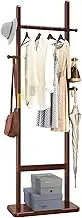 Aibiju Coat Rack Tree Stand with Very Sturdy Base, Freestanding Small Clothes Rack Heavy Duty, Garment Hanging Racks for Kids and Adults, Space Saving Brown USYD-203