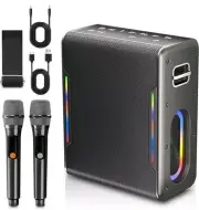 Karaoke Machine KM20 Bluetooth Speaker W/ 2 Wireless Microphones