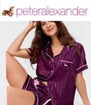 Peter Alexander Ladies New Season PJ Pyjamas Satin Stripe Shortie Set (XS) Plum