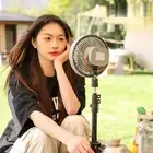 1 Set Personal Fan Multifunctional Fast Cooling with Power Bank Led Ligth Tripod