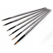 6pcs/set Silver Paint Brushes Set Professional Gradient Nylon Hook Line Pen for Acrylic Watercolor Painting Art Supplies